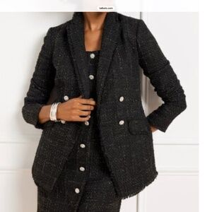 Talbots Metallic Fringe Tweed Blazer